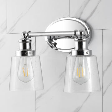 Beverly Iron/Seeded Glass Classic Cottage LED Vanity Light - JONATHAN Y